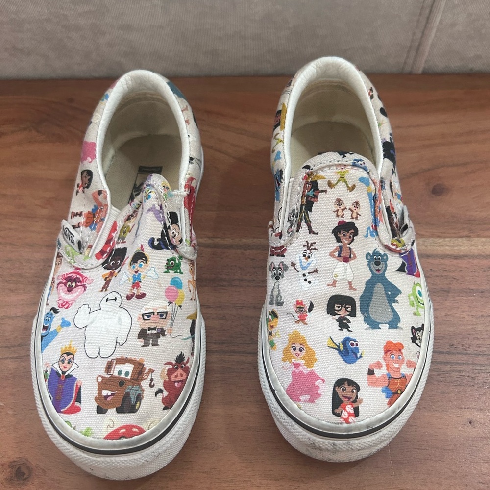 Kids Disney 100 Anniversary slip on Vans